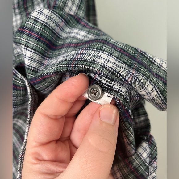 Madewell Sz Sm Green Classic Plaid Boyfriend Fall Flannel Button Up Long Sleeve - Picture 5 of 8